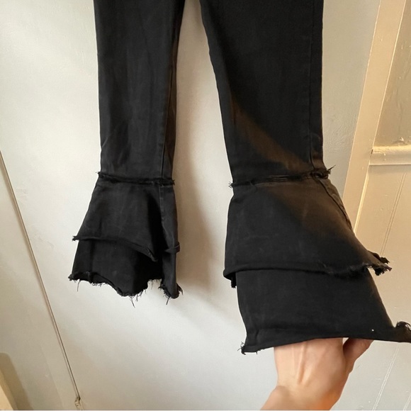 urban outfitters BDG black ruffle flare bell bottom jeans size 24 - Picture 5 of 9